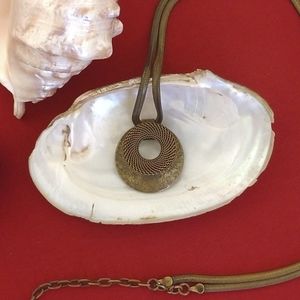 Vintage Marjorie Baer Brass Pendant Necklace